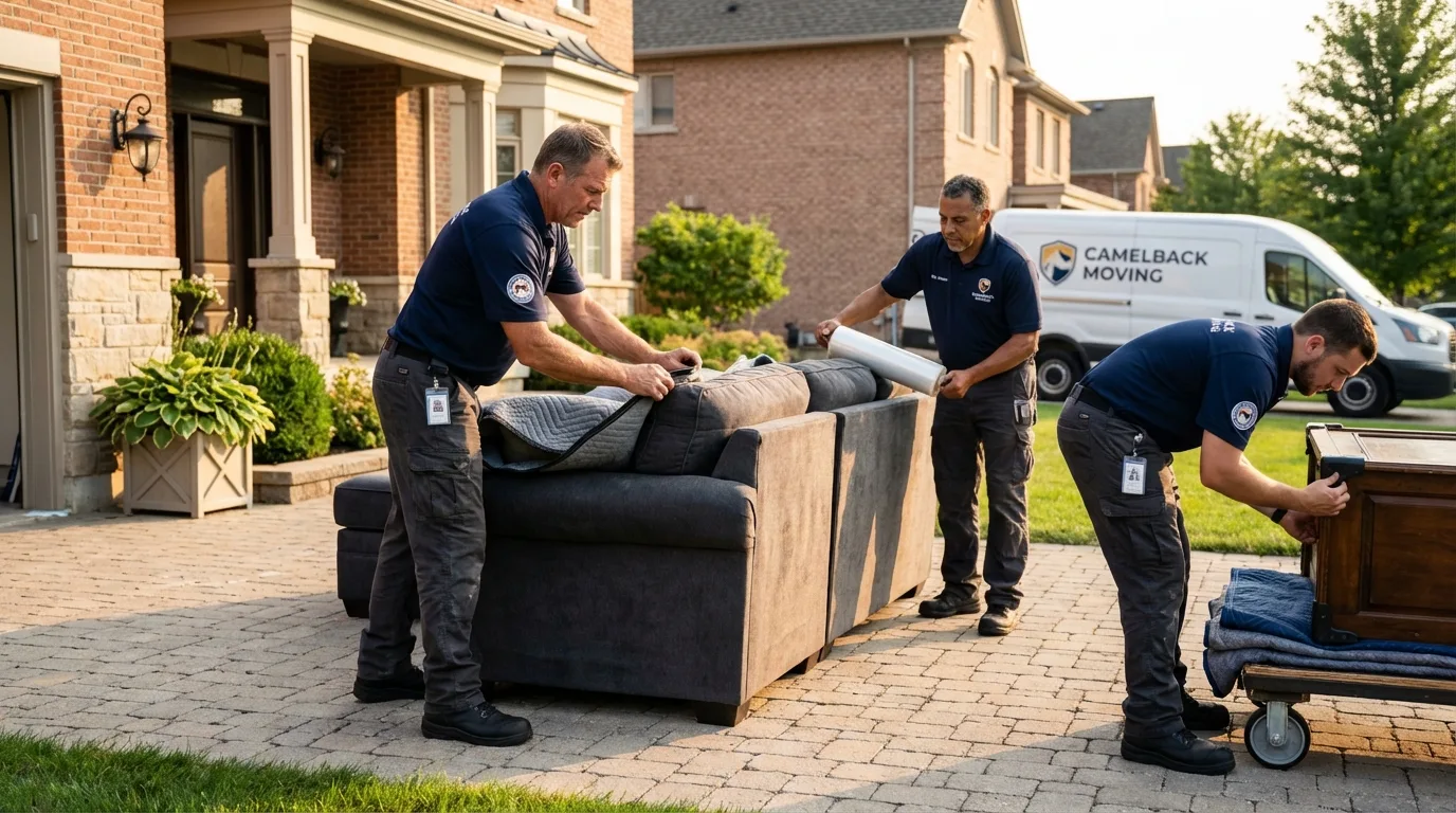Large estate moving crew wrapping furniture in Dolton, IL